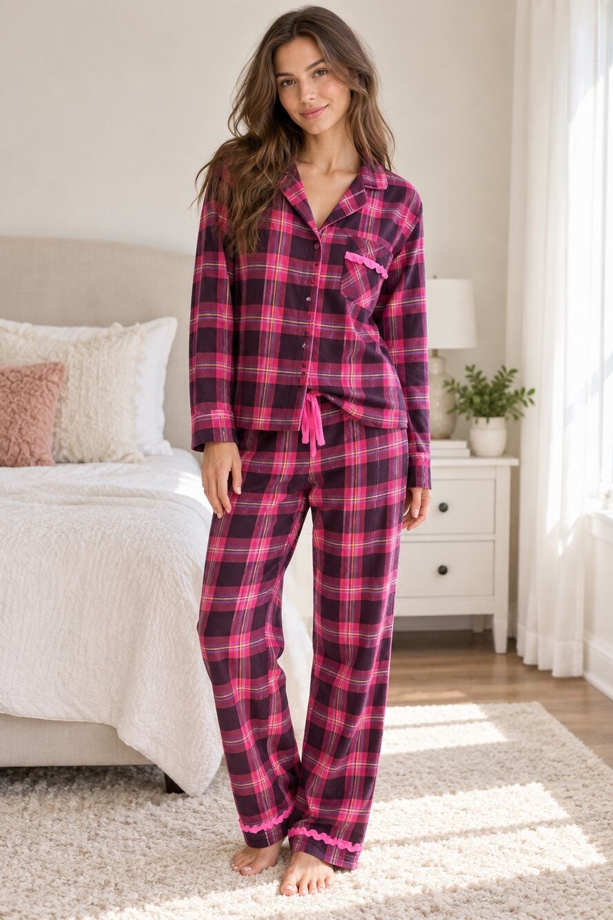 2009 Victoria’s Secret Red Label 100% Cotton Plaid Pajama Set Size L